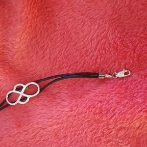 Sterling silver and leather bracelet from Mexico 6 inches